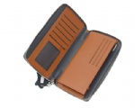 men leather zipper wallet